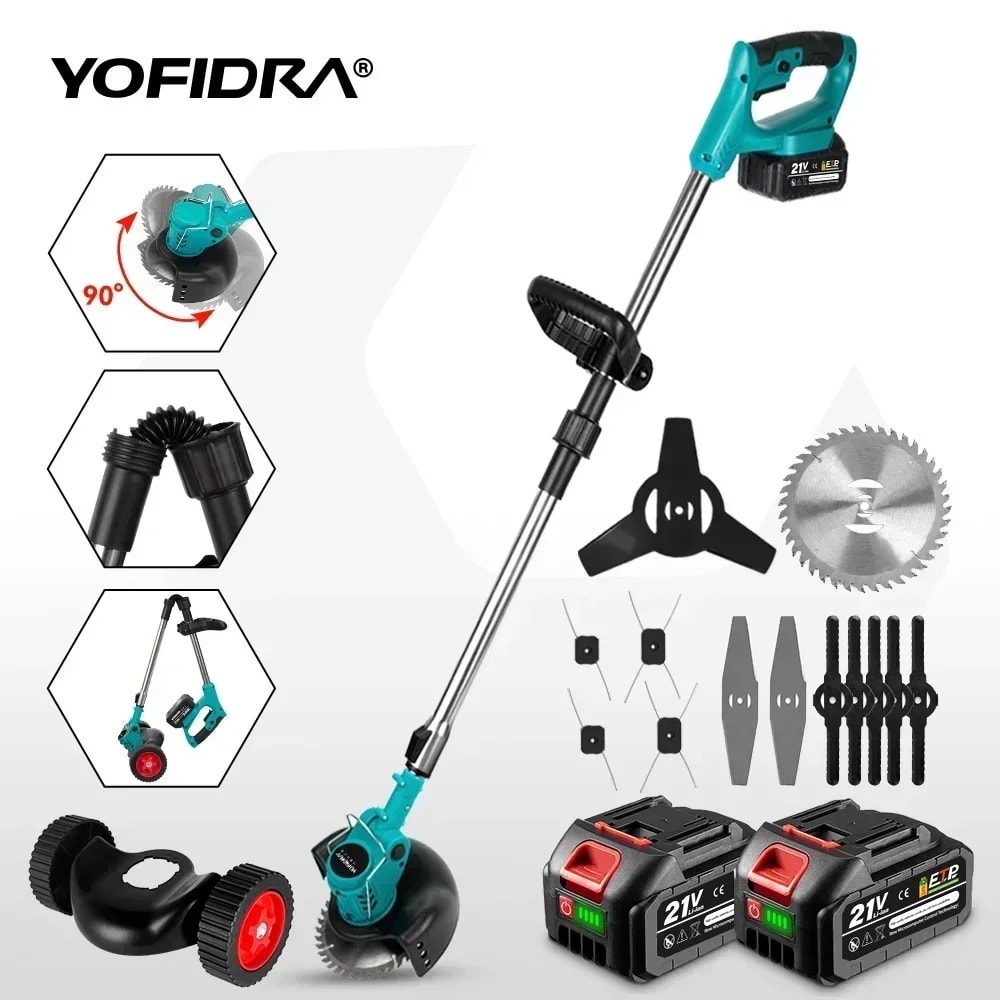 Cortacésped eléctrico inalámbrico, recortador ajustable plegable, herramientas eléctricas de corte de poda de jardín eficiente para Pin de…