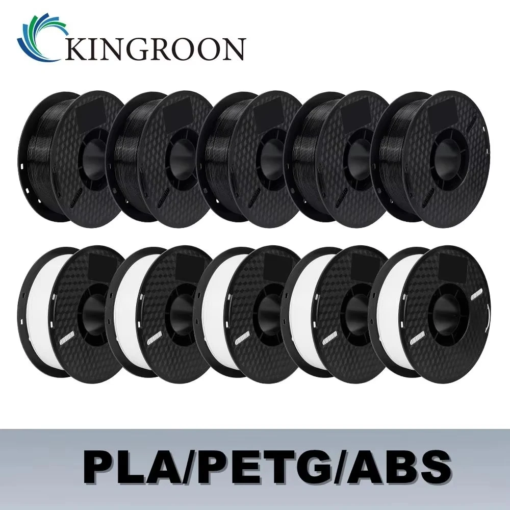 Filamento KINGROON 10KG PLA/ABS/PETG de 1.75mm Negro Blanco Gris, Venta al por Mayor de 10…