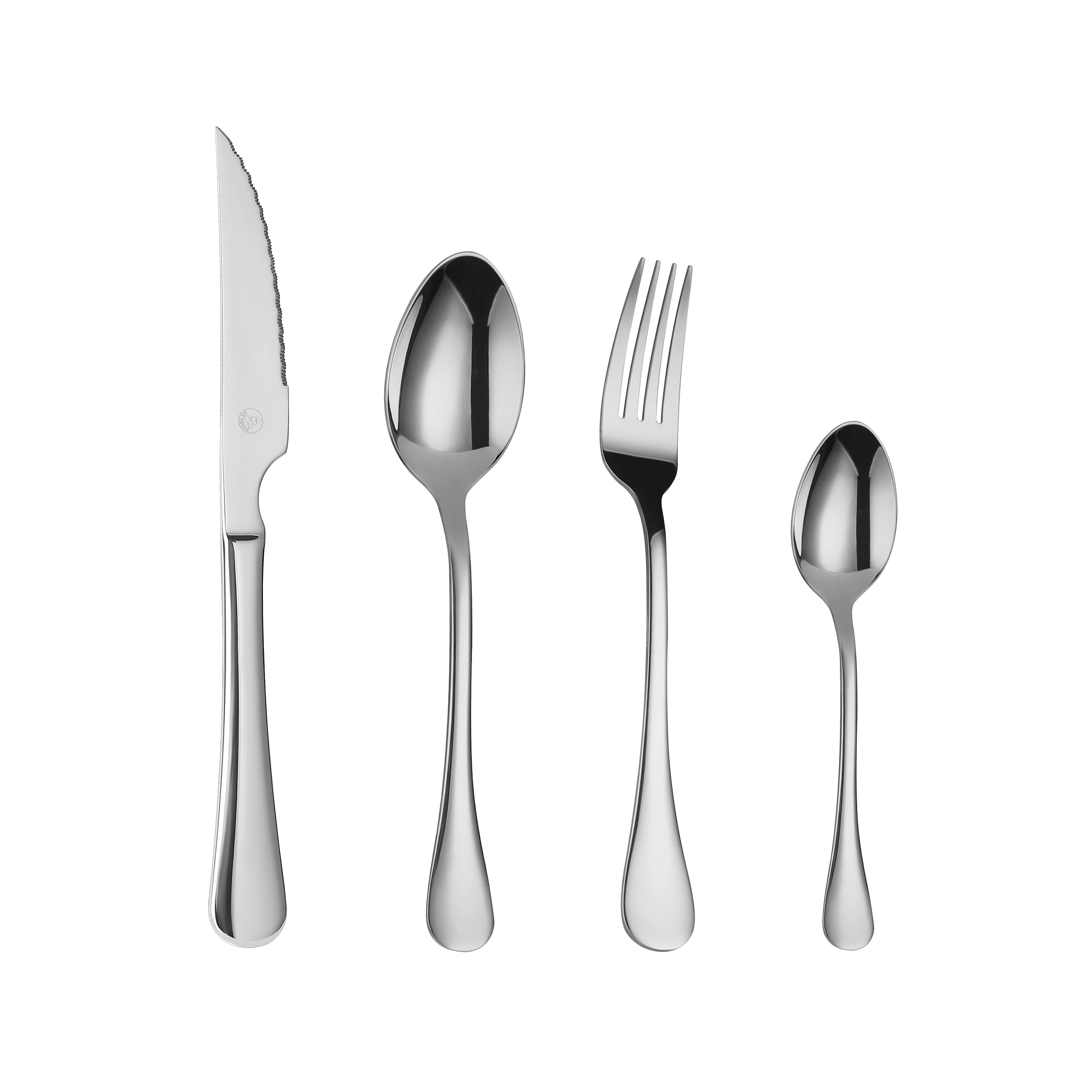 Mr.Spoon Serie Liso Juego de 24 o 48 piezas cubiertos,Acero Inoxidable 18/0,Económico y funcional,Incluye cuchillo de carne o…