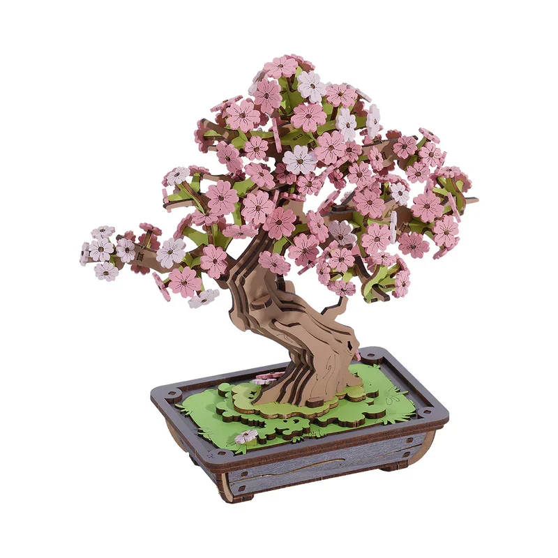 Rolife - Bonsái de Madera Sakura para Hacer Uno Mismo, Rompecabezas 3D de Madera, Manualidades, Regalo de Flores…