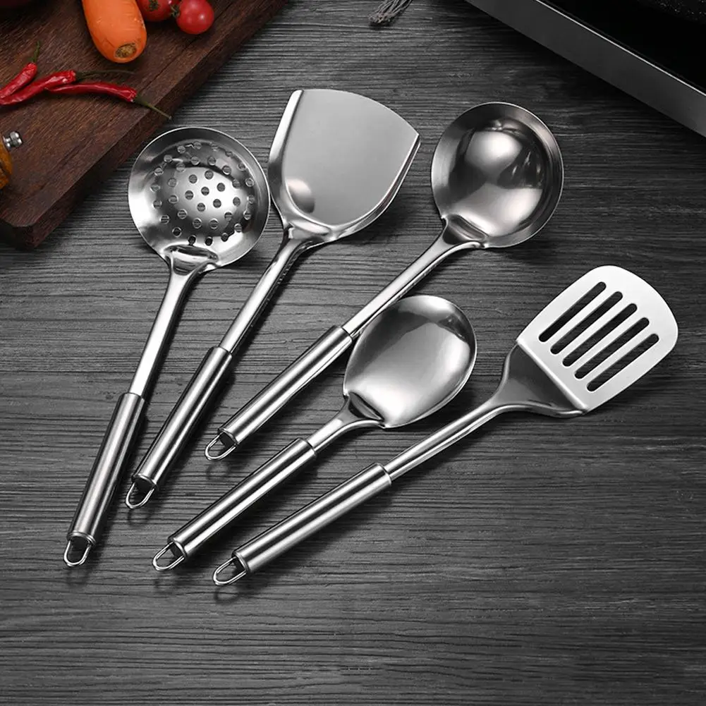 5 unids/set de espátula práctica de acero inoxidable, juego de utensilios de cocina,…