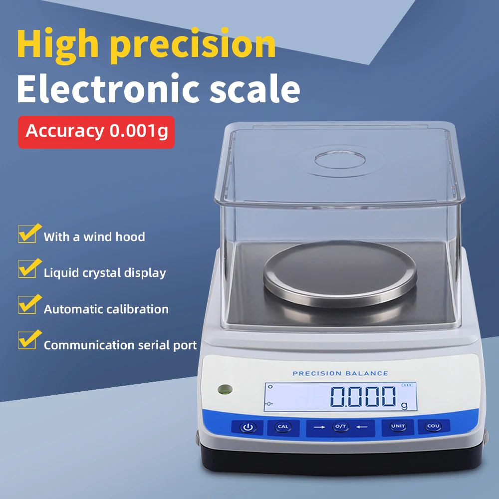 Balanza electrónica de alta precisión de 500G, 0,001G, balanza analítica de laboratorio,…