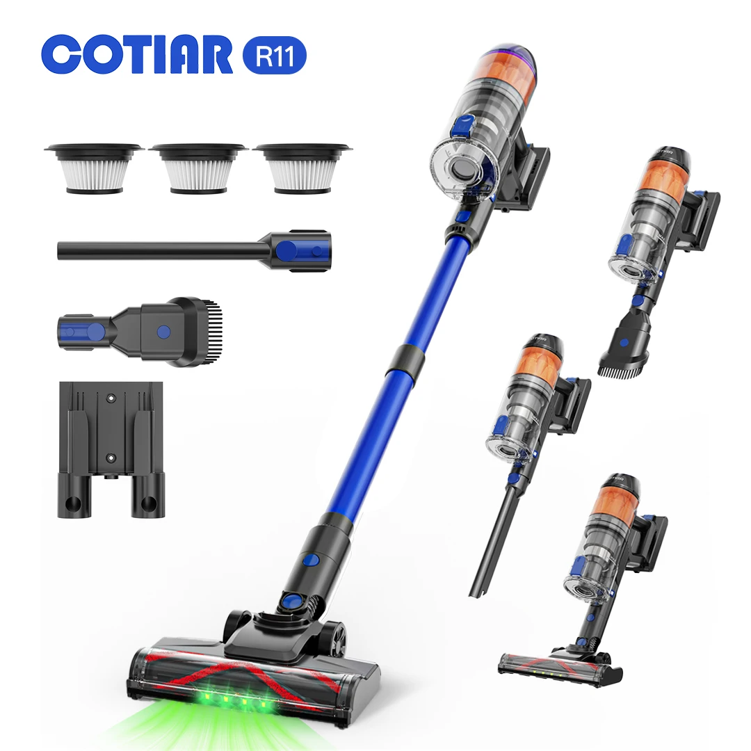 Aspiradora Inalámbrica Portátil COTIAR R11 de 500W y 50000PA para el Hogar, con Depósito de Polvo de 1.2L…