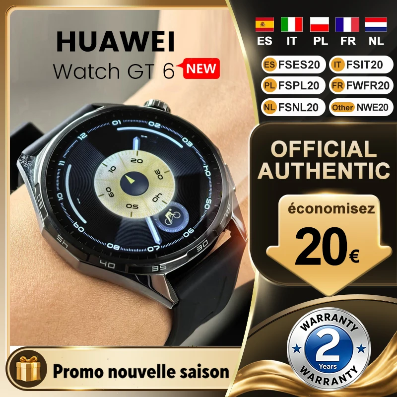 Nuevo Reloj Inteligente Huawei WATCH GT6 de 46 mm, Pantalla AMOLED de 1.47 Pulgadas, 21 Días de Duración…