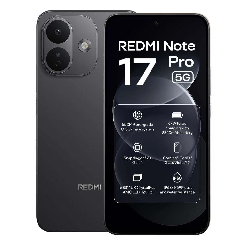 Versión Global Xiaomi Redmi Note 17 Pro 5G, Pantalla AMOLED de 6,83" 120Hz, Batería de 8340 mAh, Snapdragon…