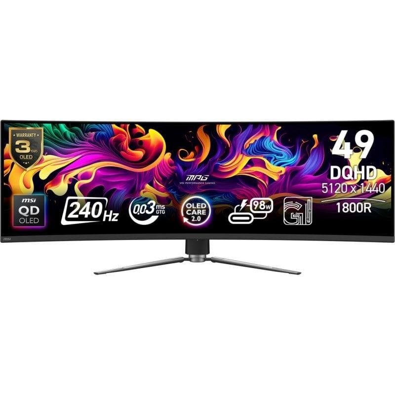 MSI MPG 491CQPX QD-OLED 49" QD-OLED UltraWide Dual QHD 240Hz Curva USB-C