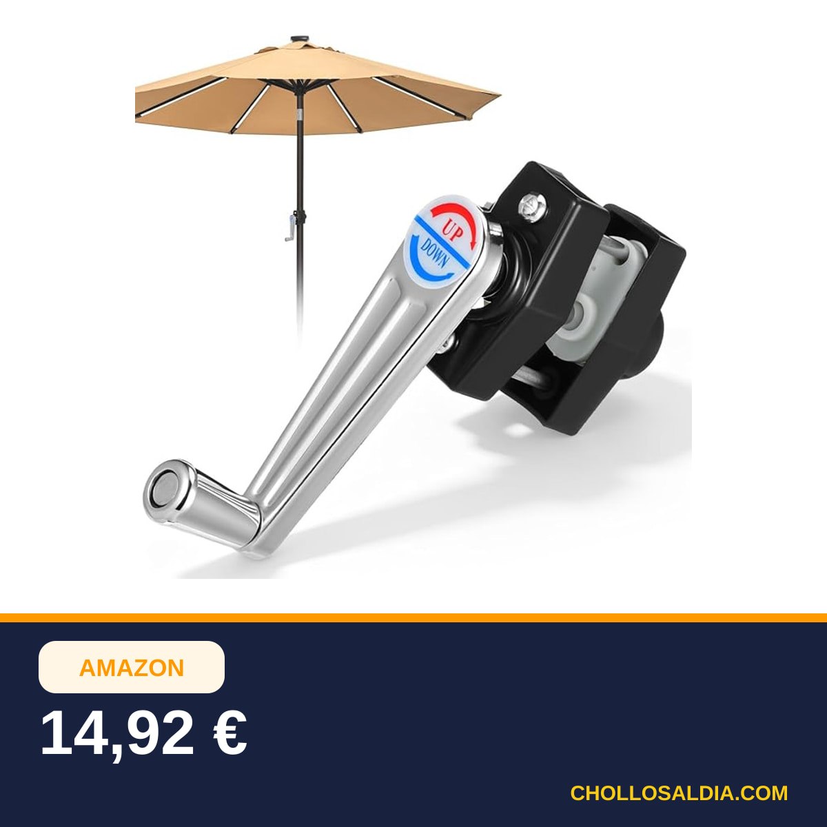 VANZACK Manivela de repuesto para sombrillas de terraza, manivela de metal robusto para jardín…