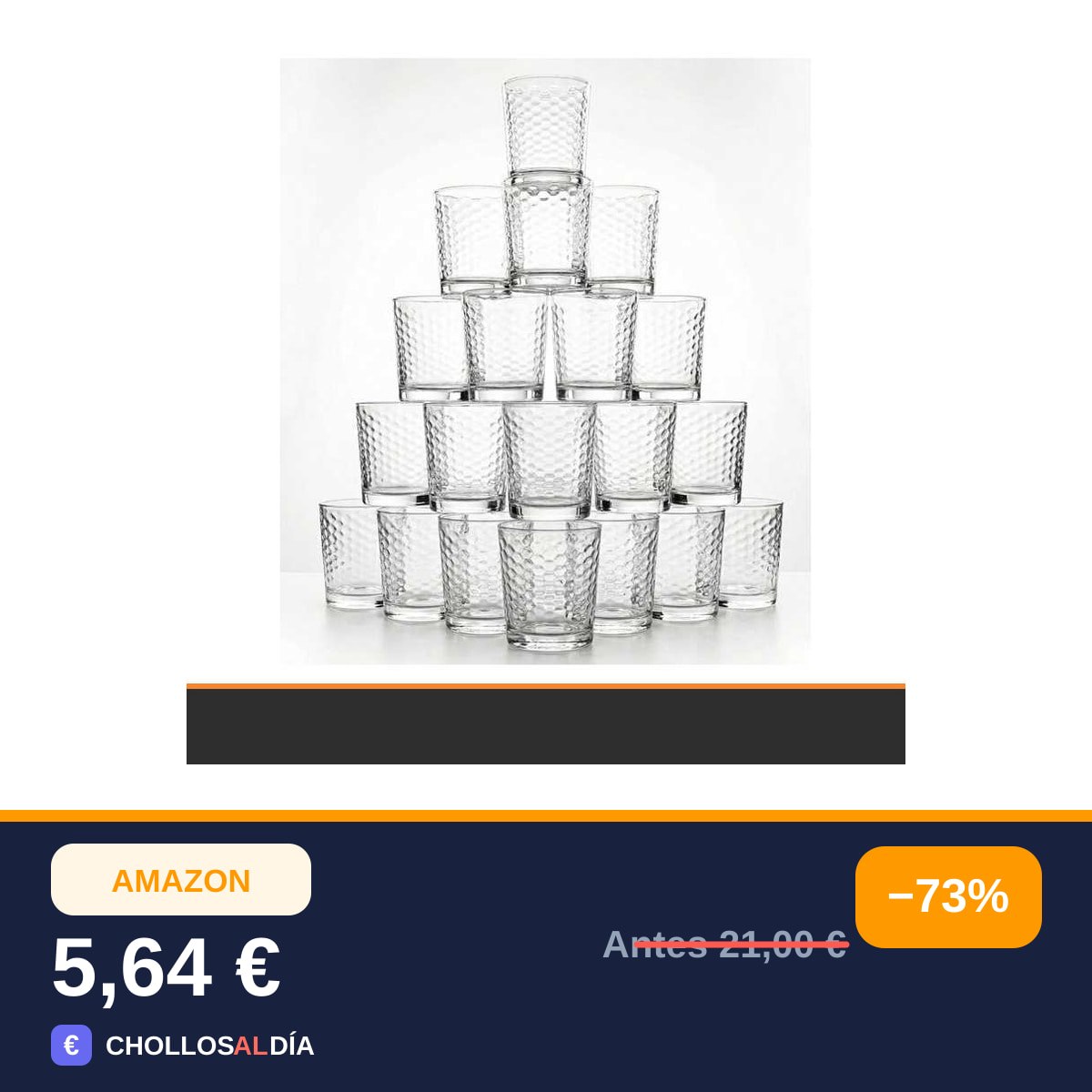 Quid Gala - Set 6 vasos forma baja 26cl, Aptos para lavavajillas, vidrio (Paquete de 3)