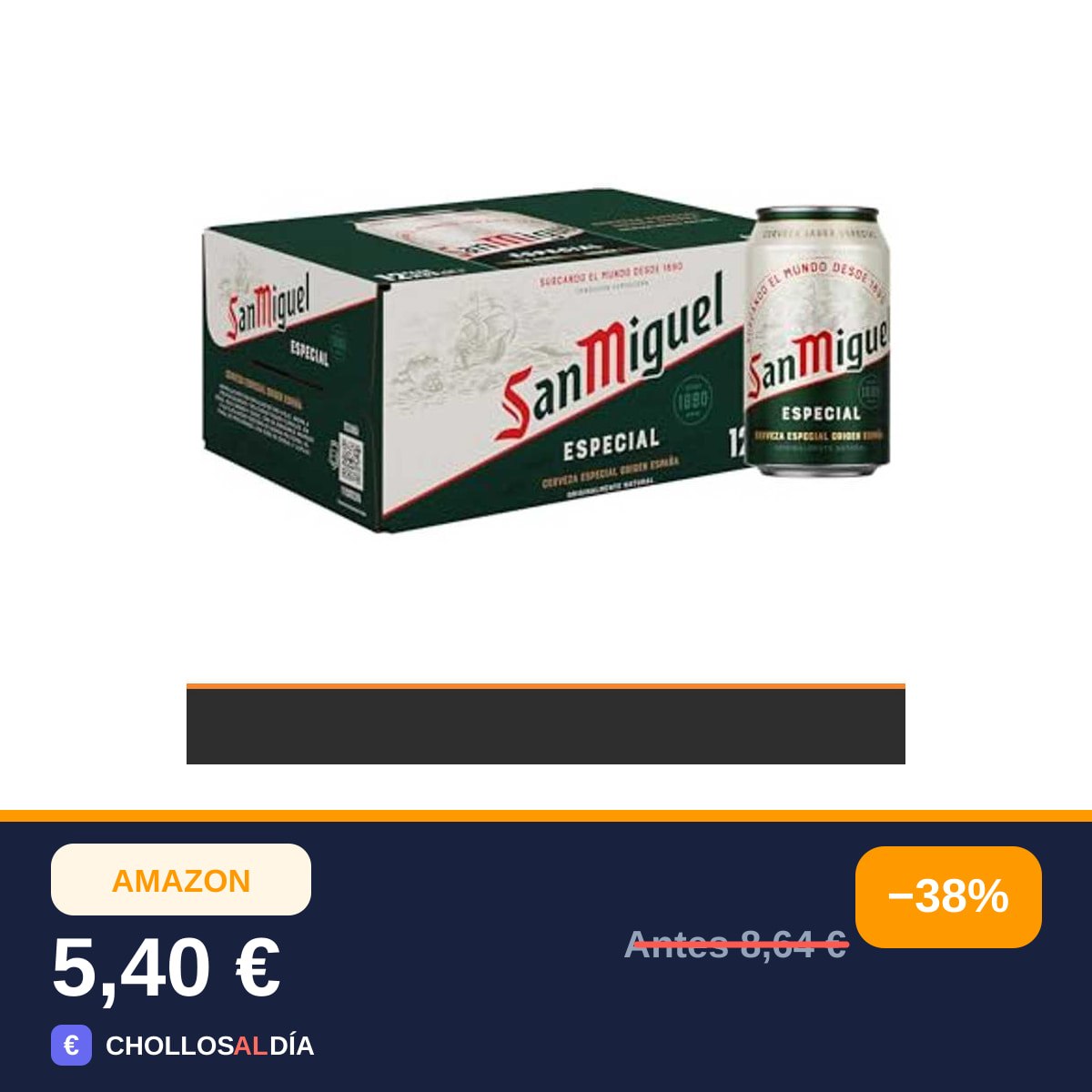 San Miguel Especial, Cerveza Lager Premium, Pack 12 Latas x 33cl