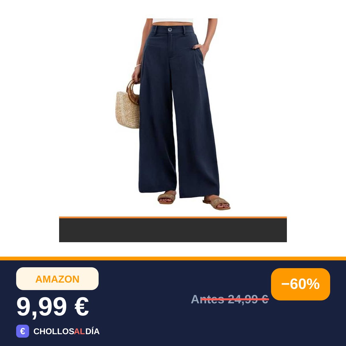 Fashora Pantalones Mujer Verano Algodón Lino Casual Pantalon Cintura Alta Elástico Elegante…