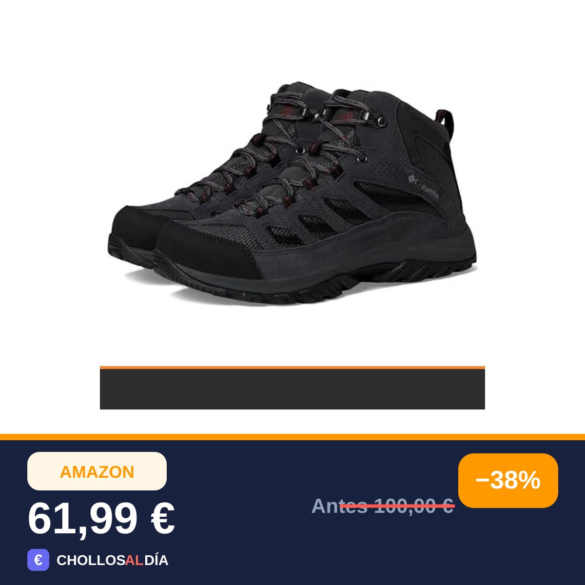 Columbia Crestwood Mid Wp, Botas para senderismo Hombre, Dark Grey Deep Rust 2024, 44 EU