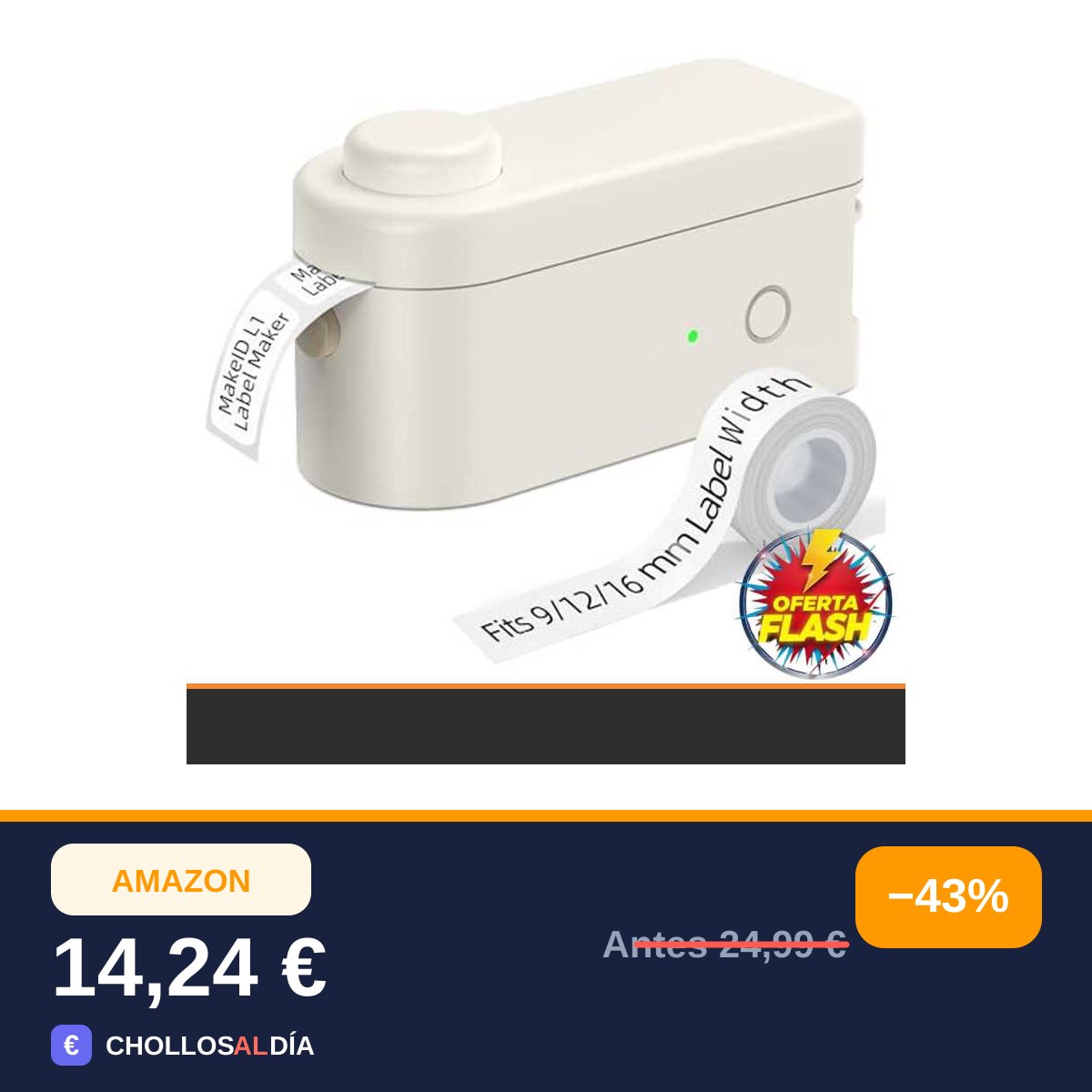 Makeid Etiquetadora Adhesivas L1-C, Impresora de Etiquetas Adhesivas, Label Maker, 20+ Cintas…