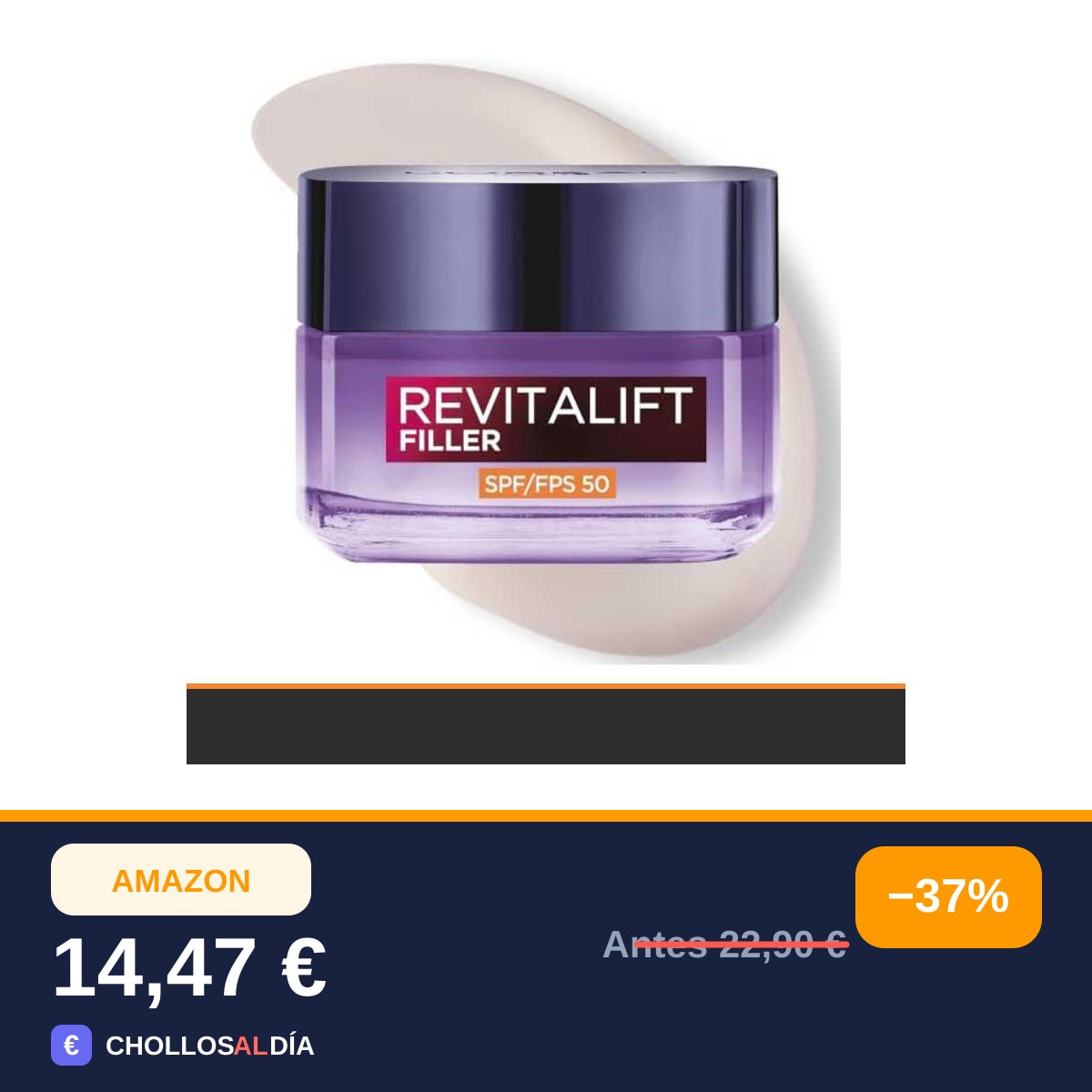 L'Oréal Paris Revitalift Filler Crema Hidratante Día Nº1 con SPF 50, 50ml