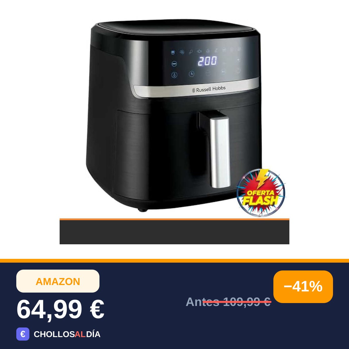 Russell Hobbs Freidora de Aire, Air Fryer, Freidora sin Aceite 8,3 L, XXL [tamaño compacto,…