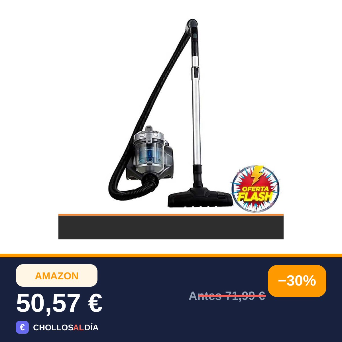 Amazon Basics Potente aspirador de cilindro sin bolsa, para suelos duros y alfombras, filtro…