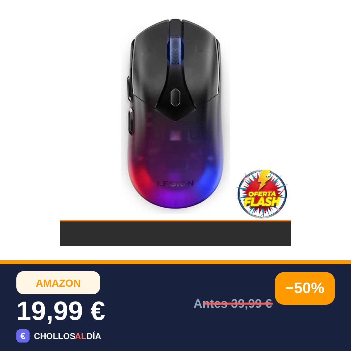 Lenovo Legion M410 - Ratón Gaming Inalámbrico RGB (6 Botones, Luz RGB de 2 Zonas, 16.000 dpi,…