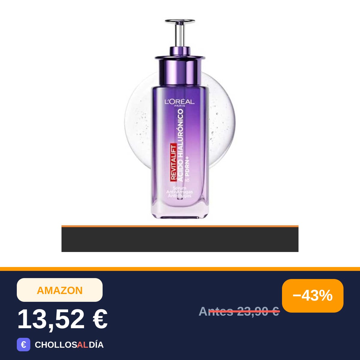 L'Oréal Paris Revitalift Filler Sérum Facial Ácido Hialurónico y PDRN vegano, 30ml