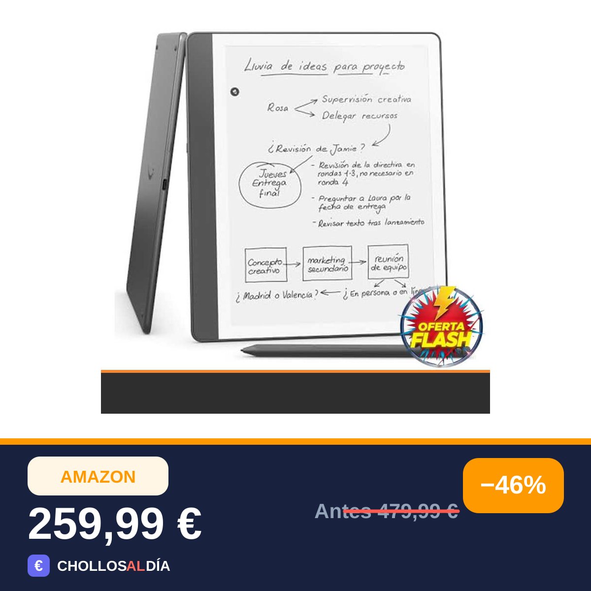 Amazon Kindle Scribe (64 GB) | Pantalla rediseñada con bordes uniformes. Escribe a mano sobre…