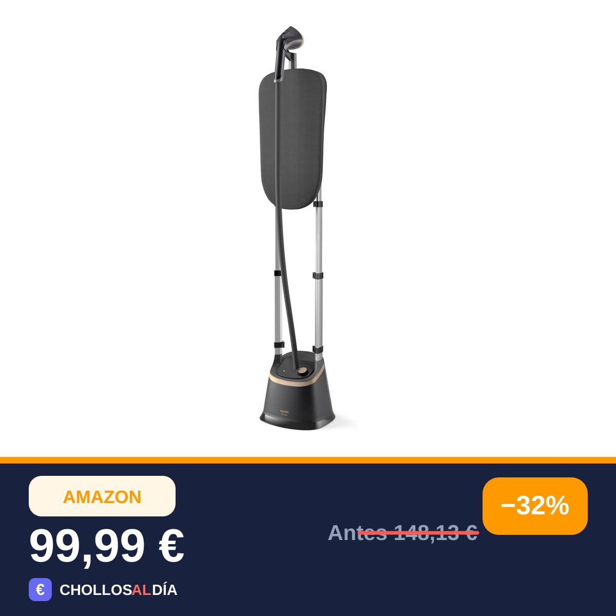 Philips 3000 Vaporizador de Prendas Vertical, 2000 W, 2L, StyleBoard, Gris