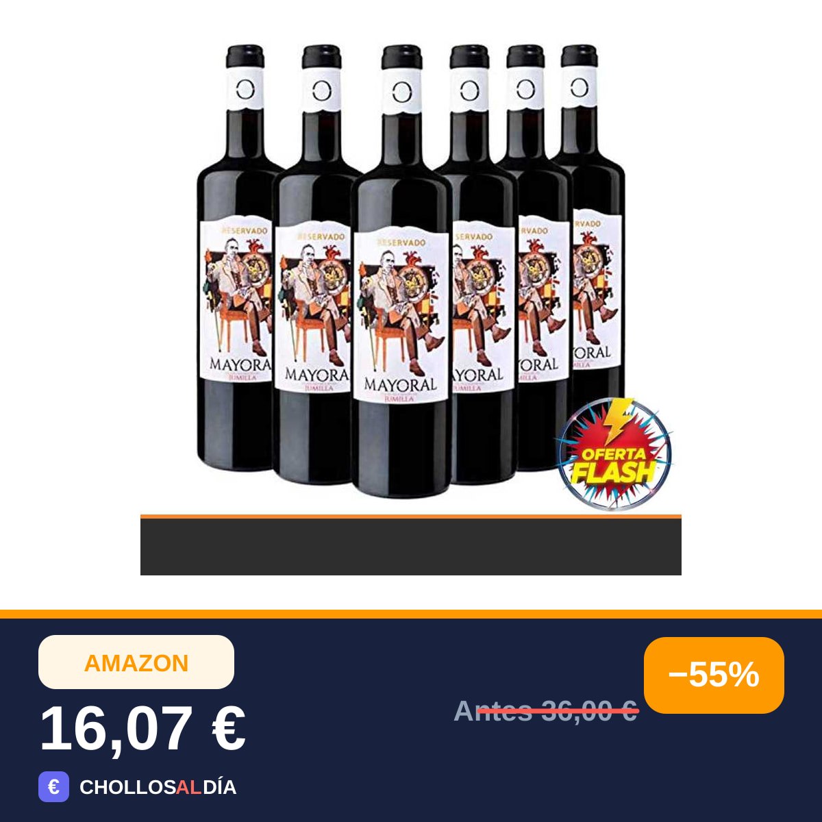 Mayoral Reservado - Vino Tinto D.O Jumilla - Pack de 6 Botellas x 750 ml