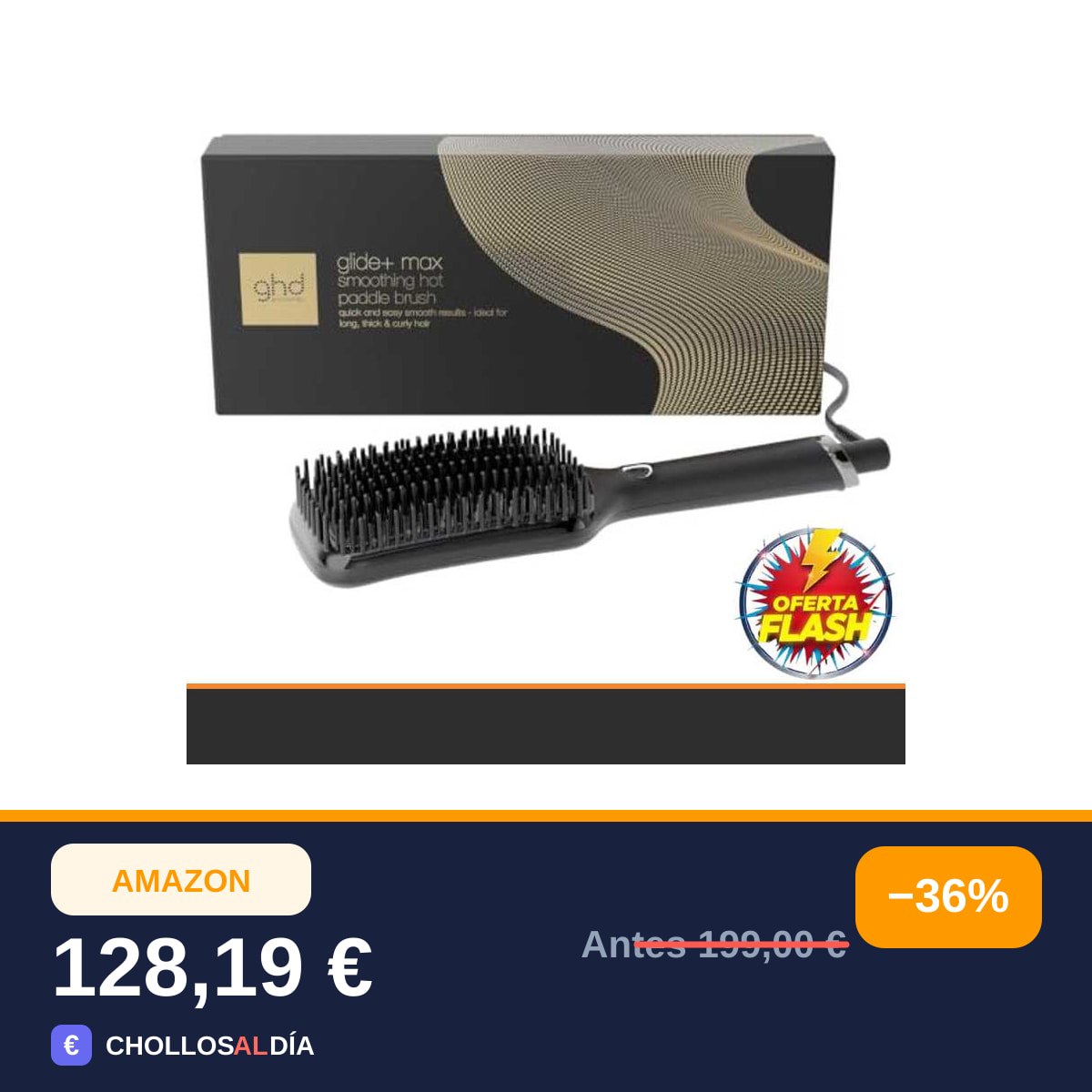 ghd Glide+ Max - Cepillo Térmico Alisador de Pelo, Acabado Liso Natural