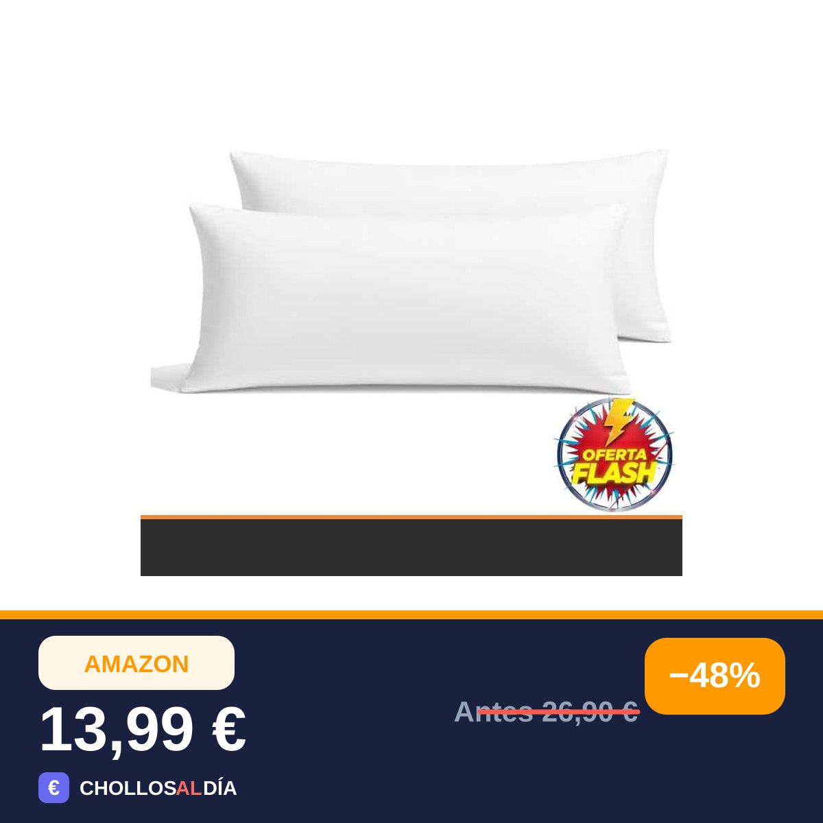 FUSIONHOME - Almohada Fibra y Viscoelástica Pack x2 70 cm - Tejido Tacto Pluma Extrasuave -…