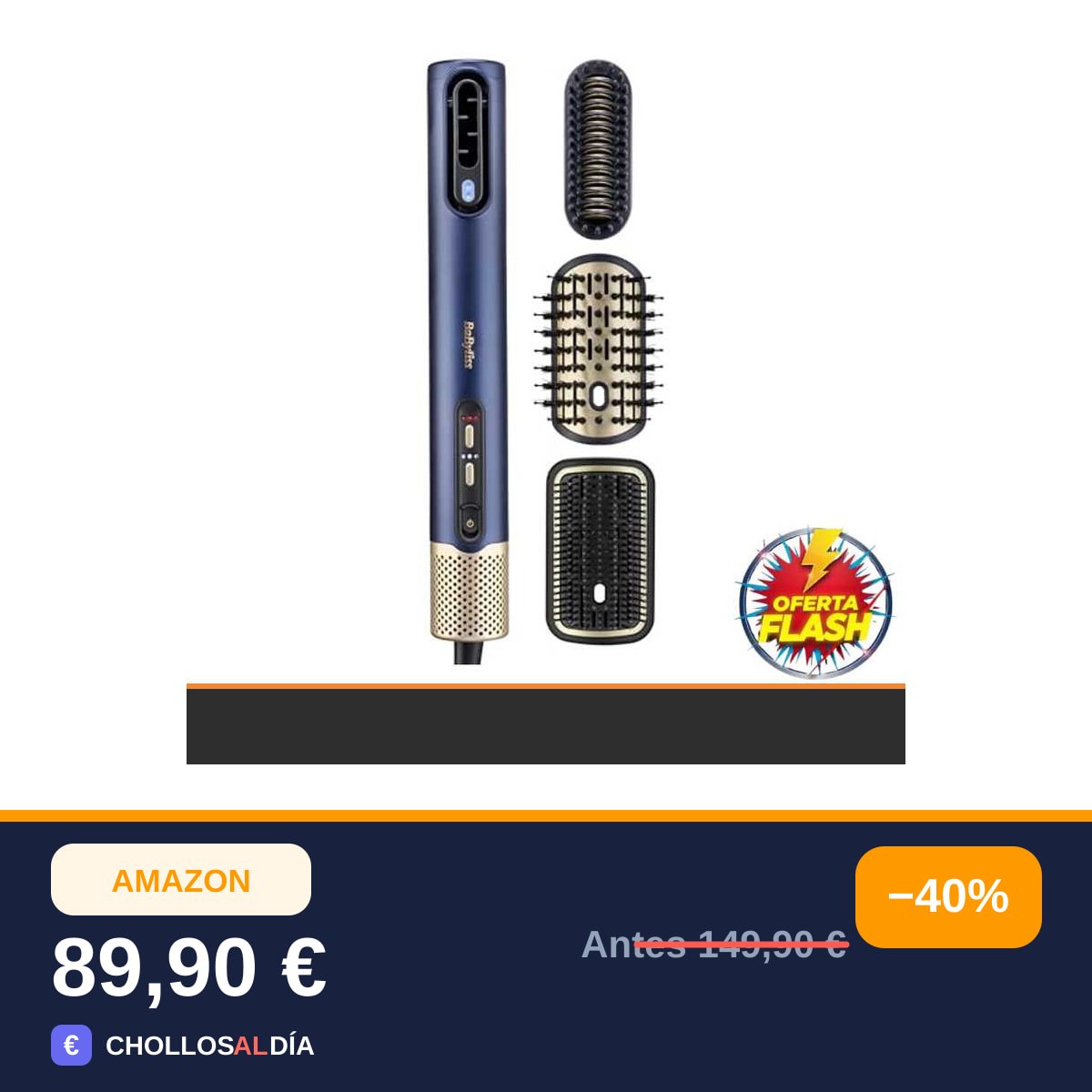 BaByliss Air Wand - Secador, Alisador y Styler, Todo en Uno - Azul