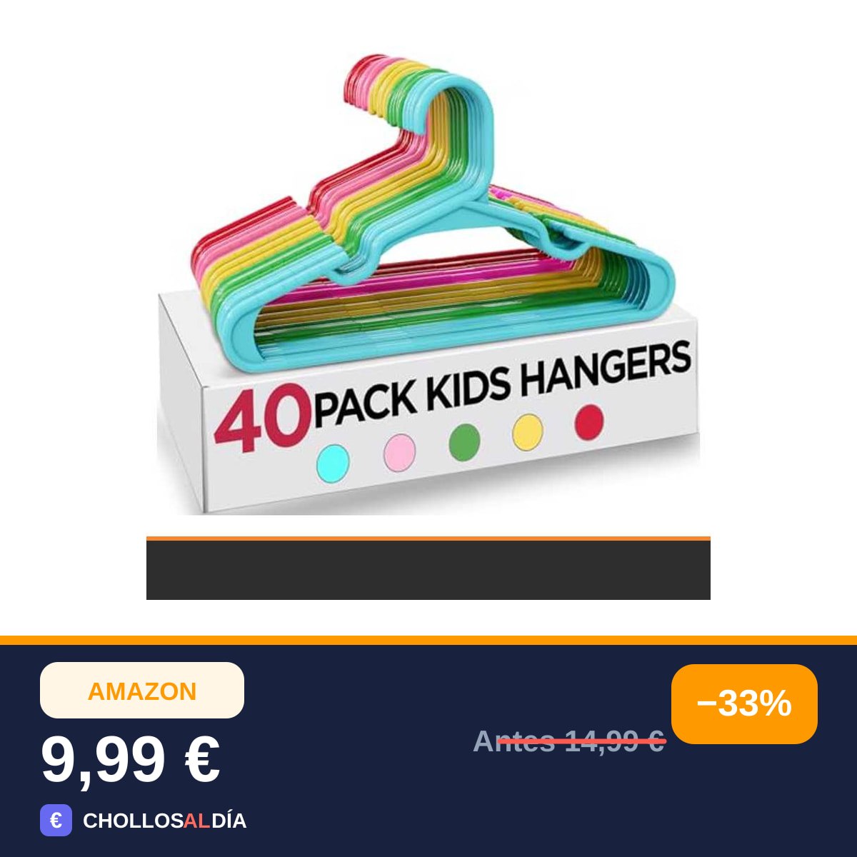 Utopia Home Paquete de 40 Perchas Infantiles de Plástico, 30 cm, Multicolor
