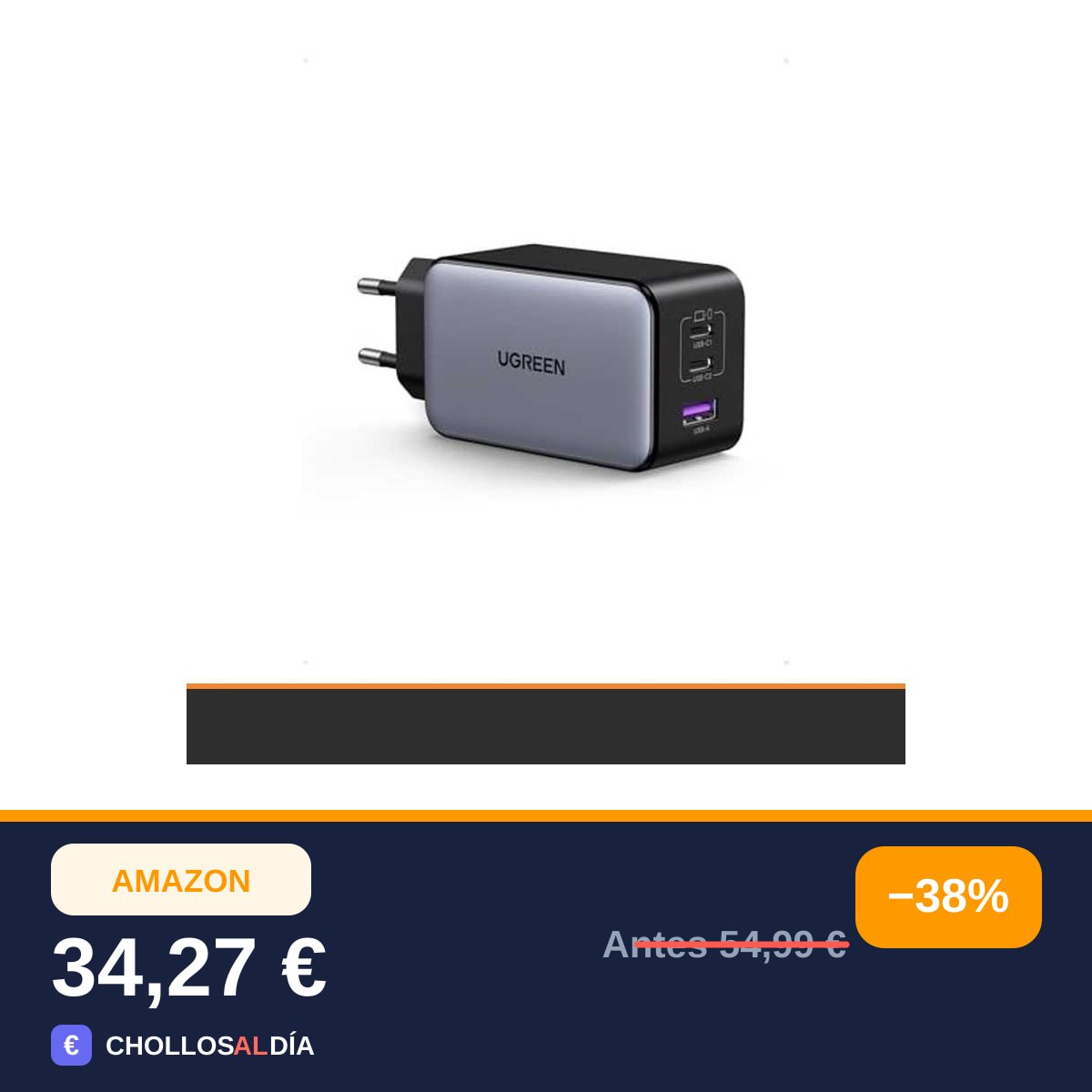 UGREEN Nexode 100W Cargador USB C Carga Rápida Múltiple Tipo C GAN