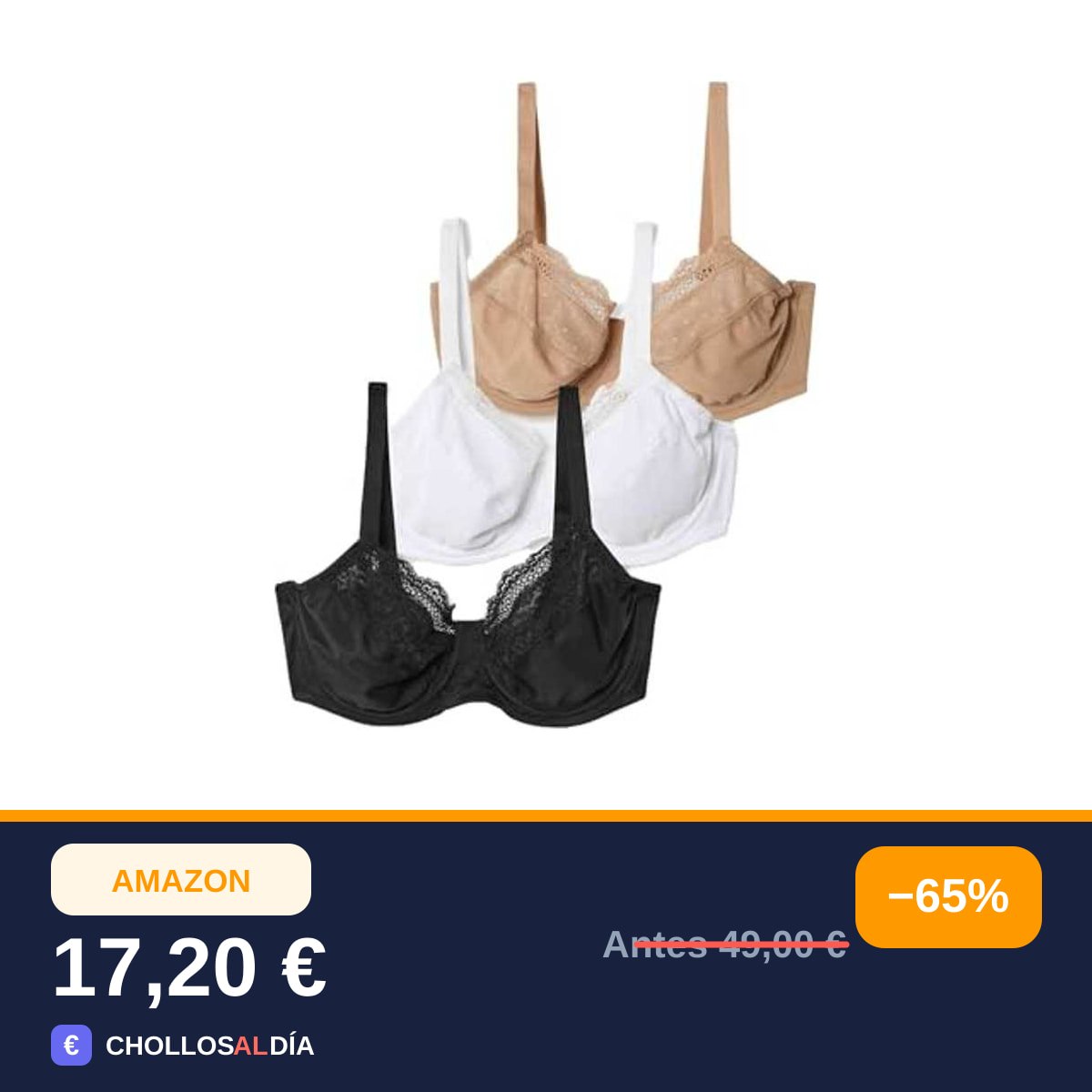 Marks & Spencer Pack de 3 Sujetadores reductores de Copa Completa con Aros para Copas C-H…